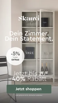 Skanvi Retargeting-Anzeige 2024: Vitrine im Hochformat