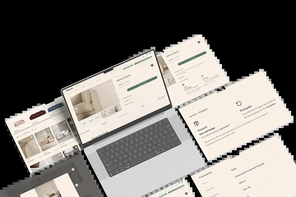 Skanvi-Produktseite mit Warenkorb sowie Versand- und Rückgabeinformationen