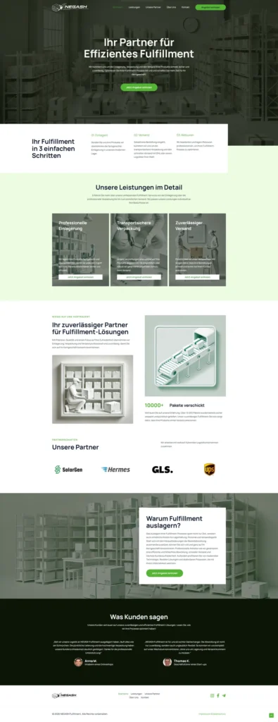 NEGASH Fulfillment – Projektansicht