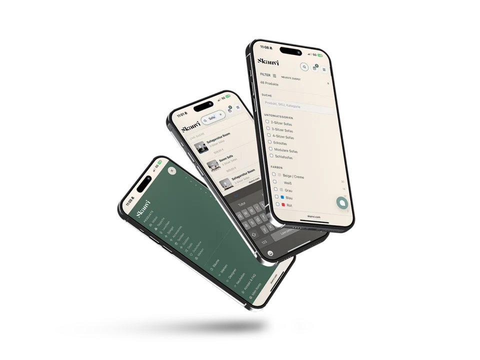 Mobile Website auf zwei Geräten